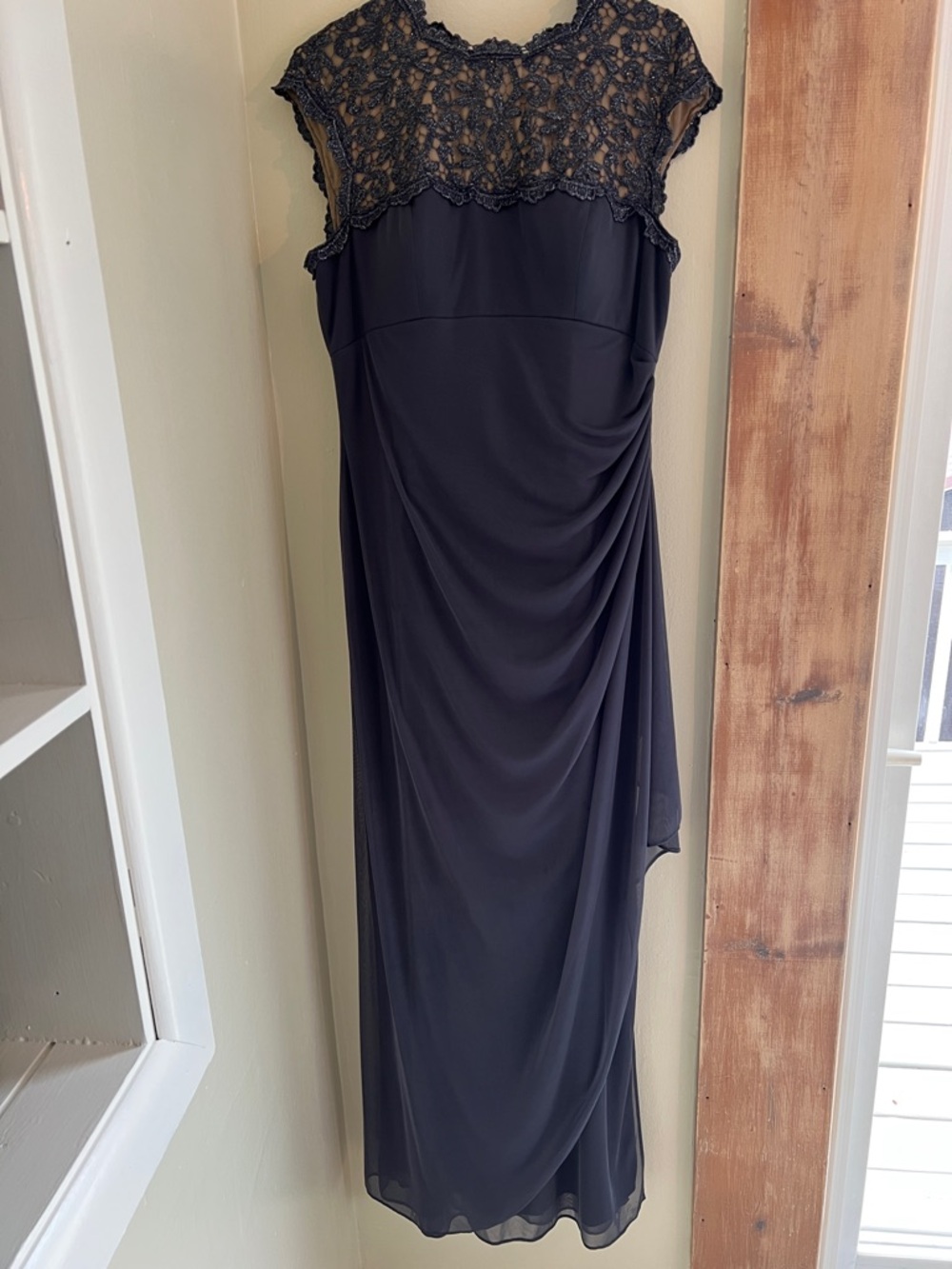 Alex Evenings Dark Gray Evening Dress Label Detail